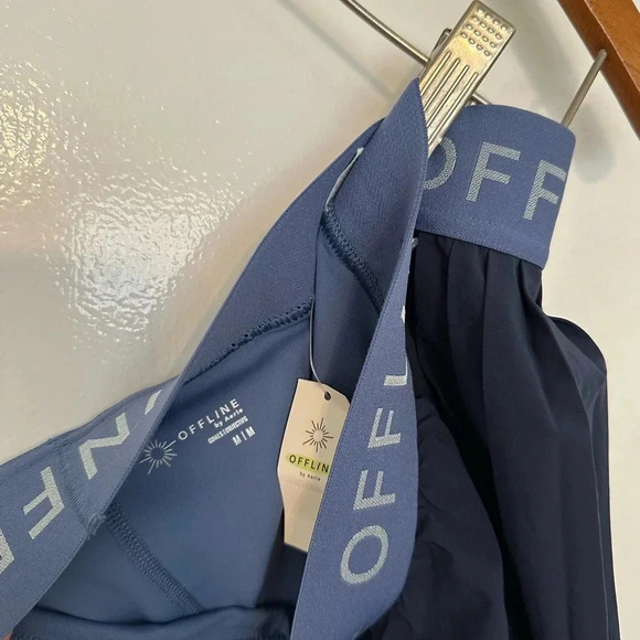 NWT Offline by Aerie Goals Logo Pleated Mini Skort Dark Blue - Picture 3 of 4